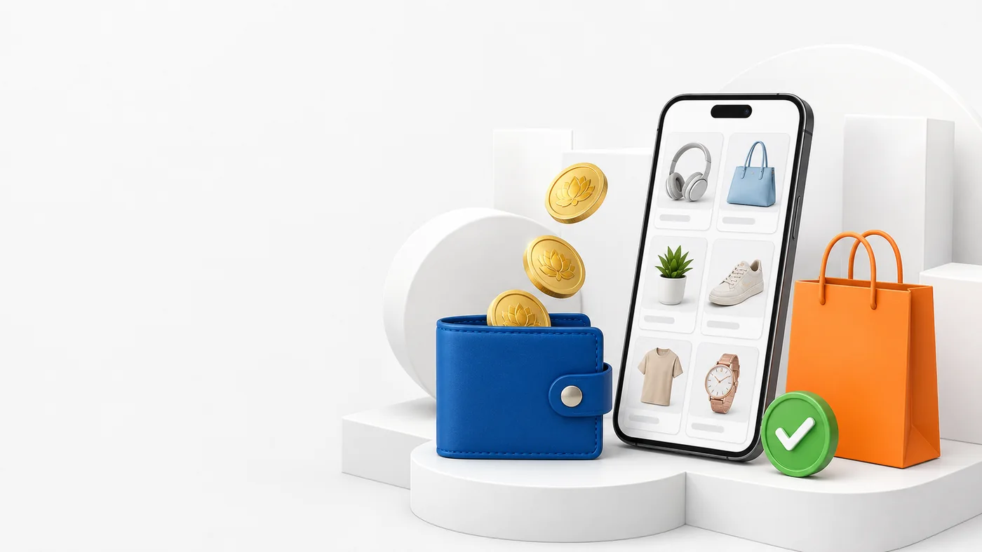 Minh họa mua sắm trực tuyến và nhận hoàn tiền qua Affinex